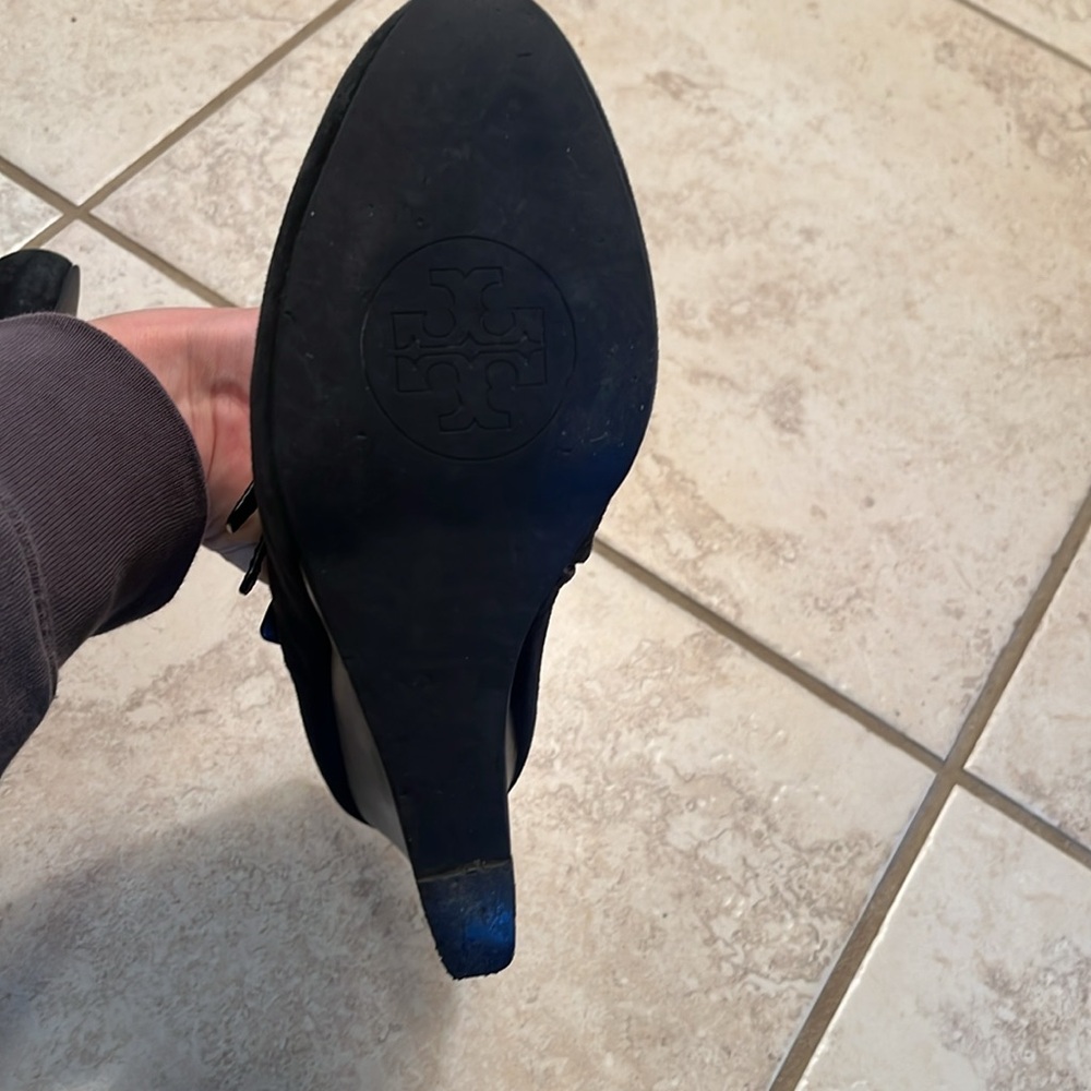 Tory Burch Black Ankle Boots with Buckle Detail - Picture 8 of 9